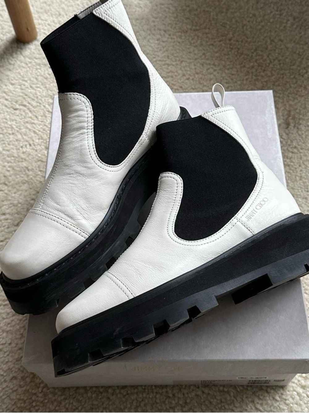 white Jimmy Choo Clayton Chelsea Boot